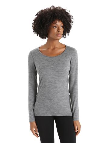 Icebreaker Merino 200 Oasis Long Sleeve Scoop Neck Thermal Top Naisten Yksiosainen ja sarjat Harmaat | FI 1774PJJQ